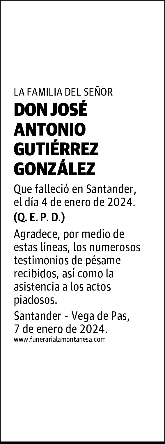 DON JOSÉ ANTONIO GUTIÉRREZ GONZÁLEZ