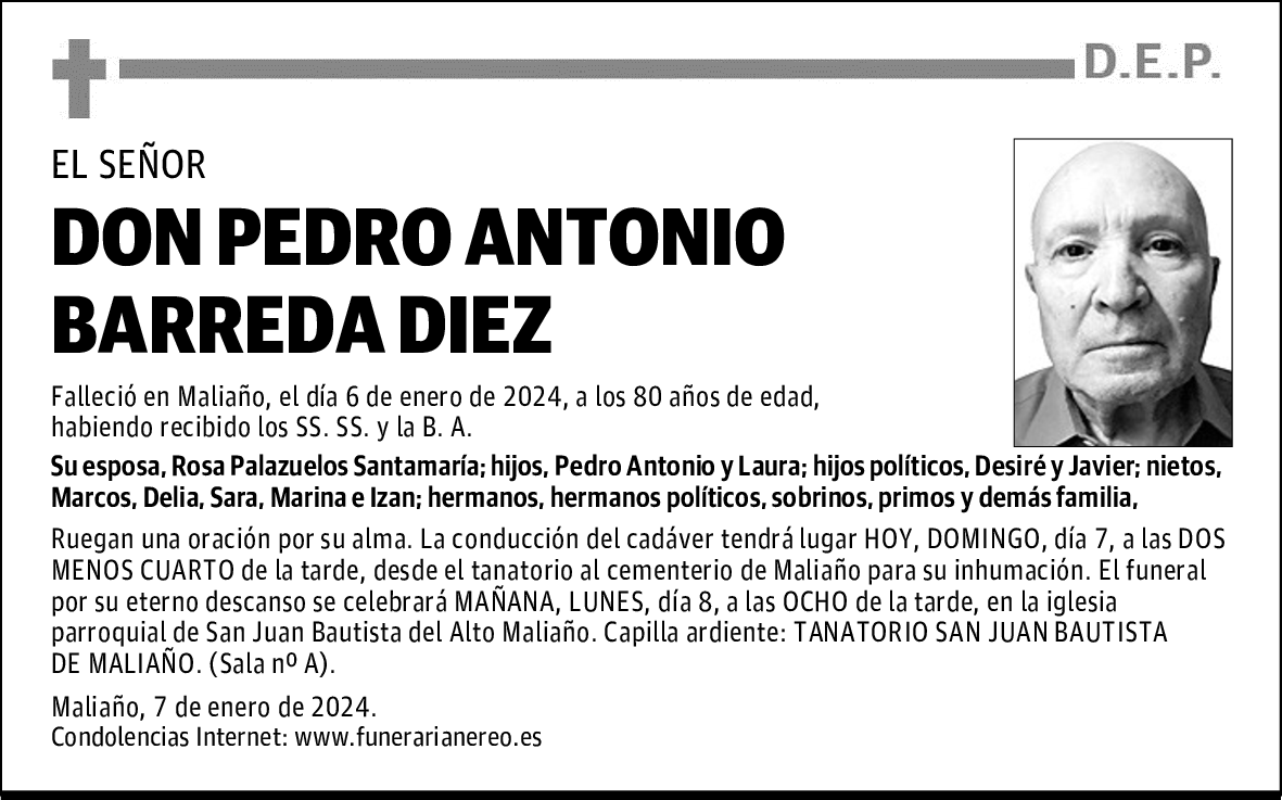 DON PEDRO ANTONIO BARREDA DIEZ