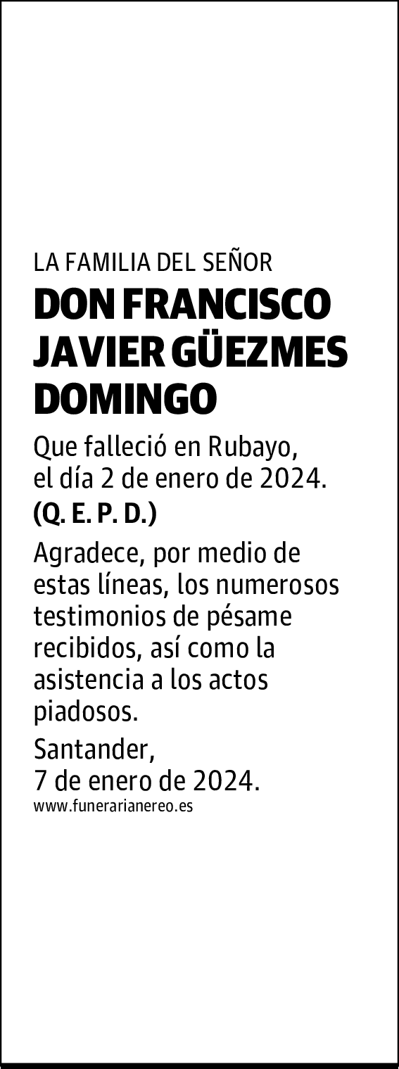 DON FRANCISCO JAVIER GÜEZMES DOMINGO