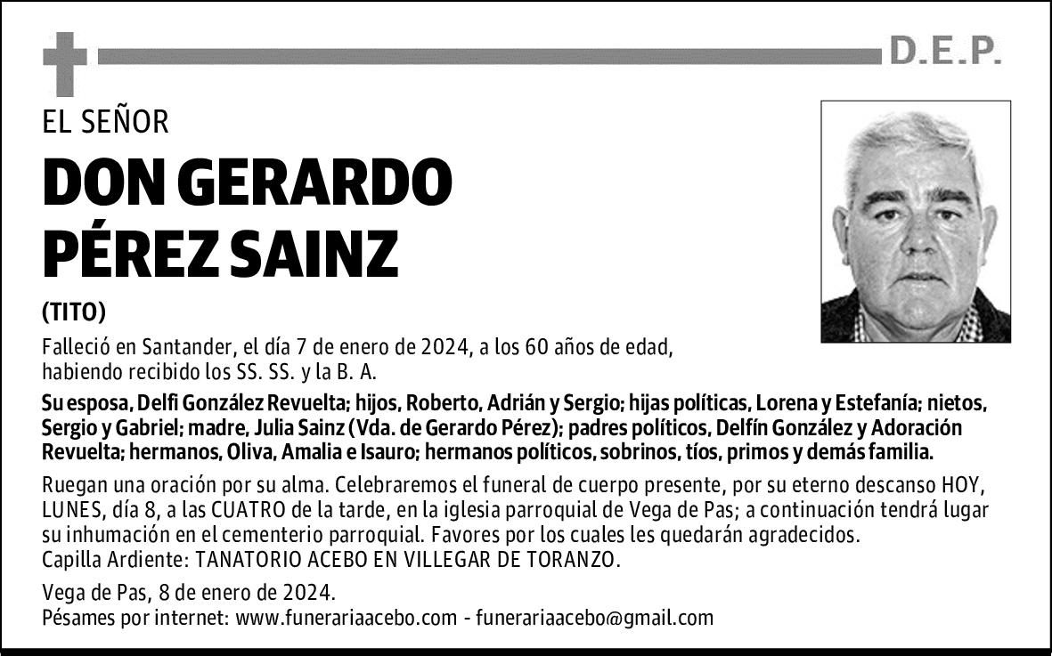 DON GERARDO PÉREZ SAINZ