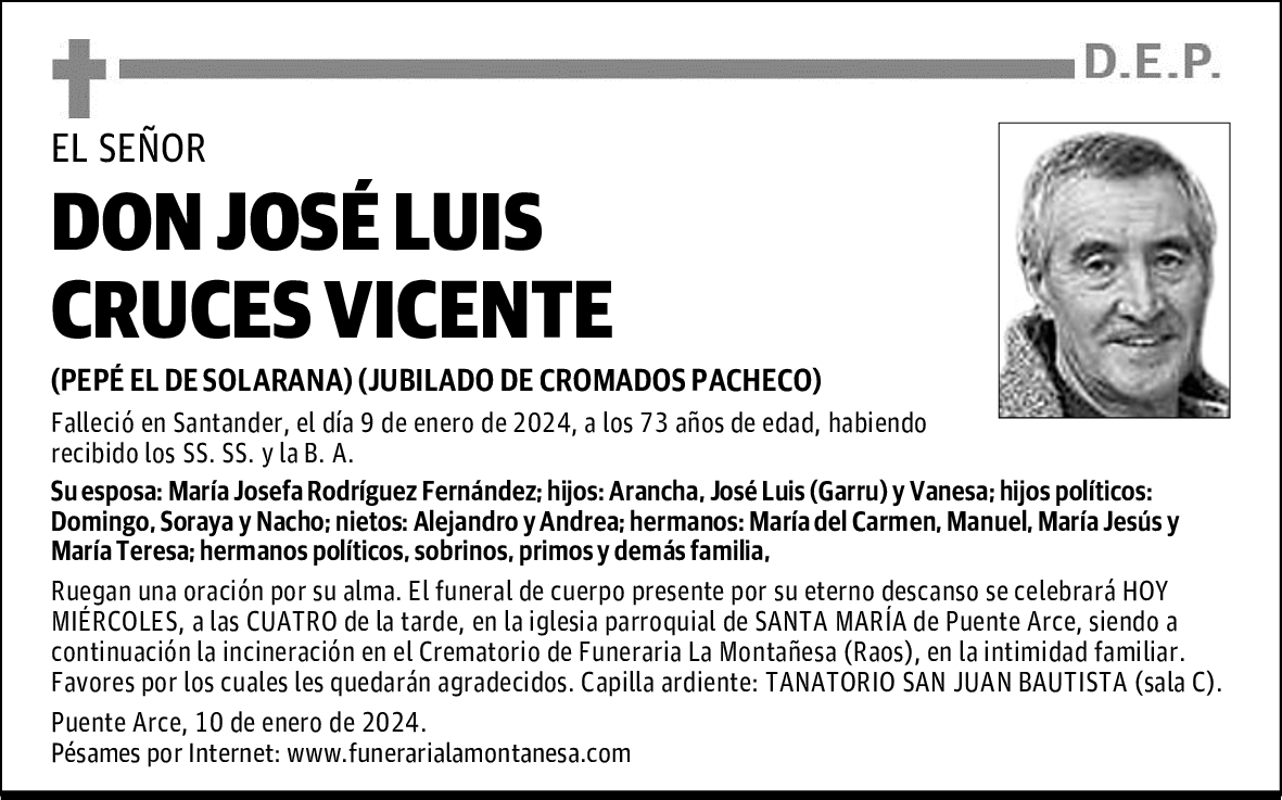 DON JOSÉ LUIS CRUCES VICENTE