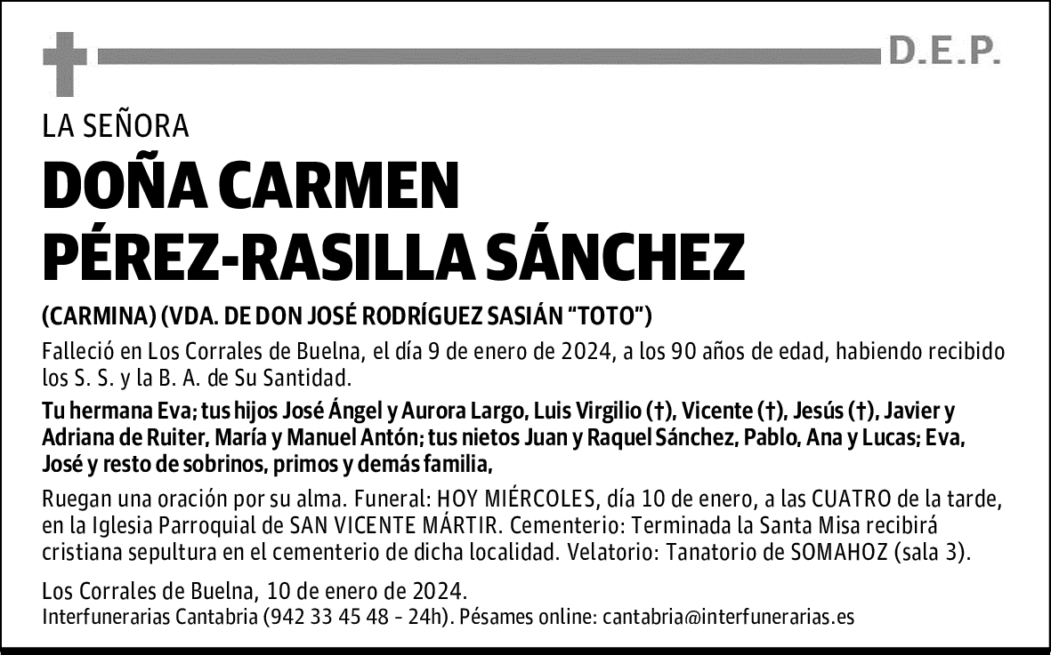 DOÑA CARMEN PÉREZ-RASILLA SÁNCHEZ