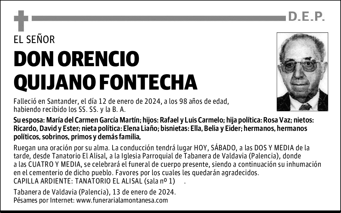 DON ORENCIO QUIJANO FONTECHA