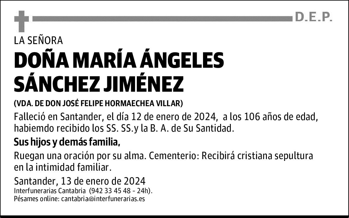 DOÑA MARÍA ÁNGELES SÁNCHEZ JIMÉNEZ