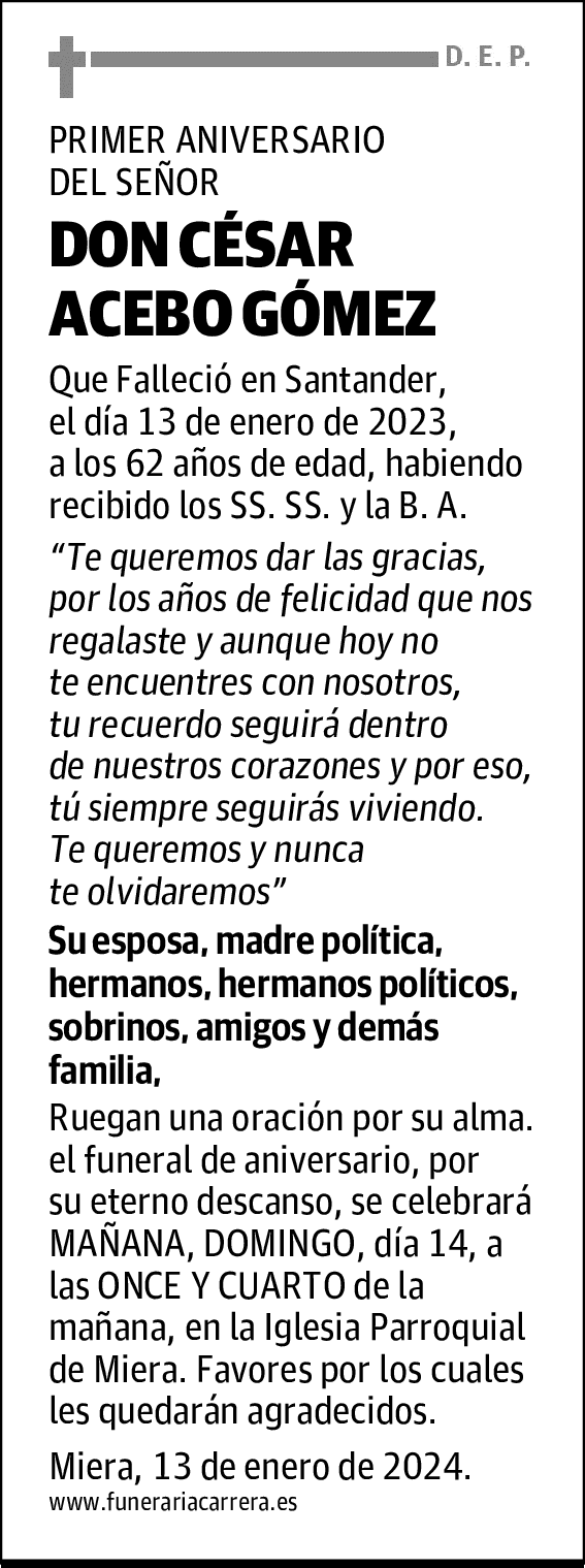 DON CÉSAR ACEBO GÓMEZ