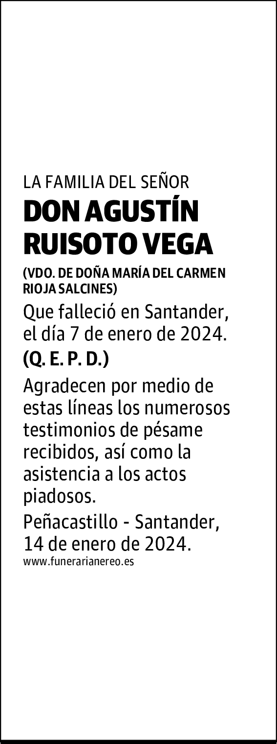 DON AGUSTÍN RUISOTO VEGA