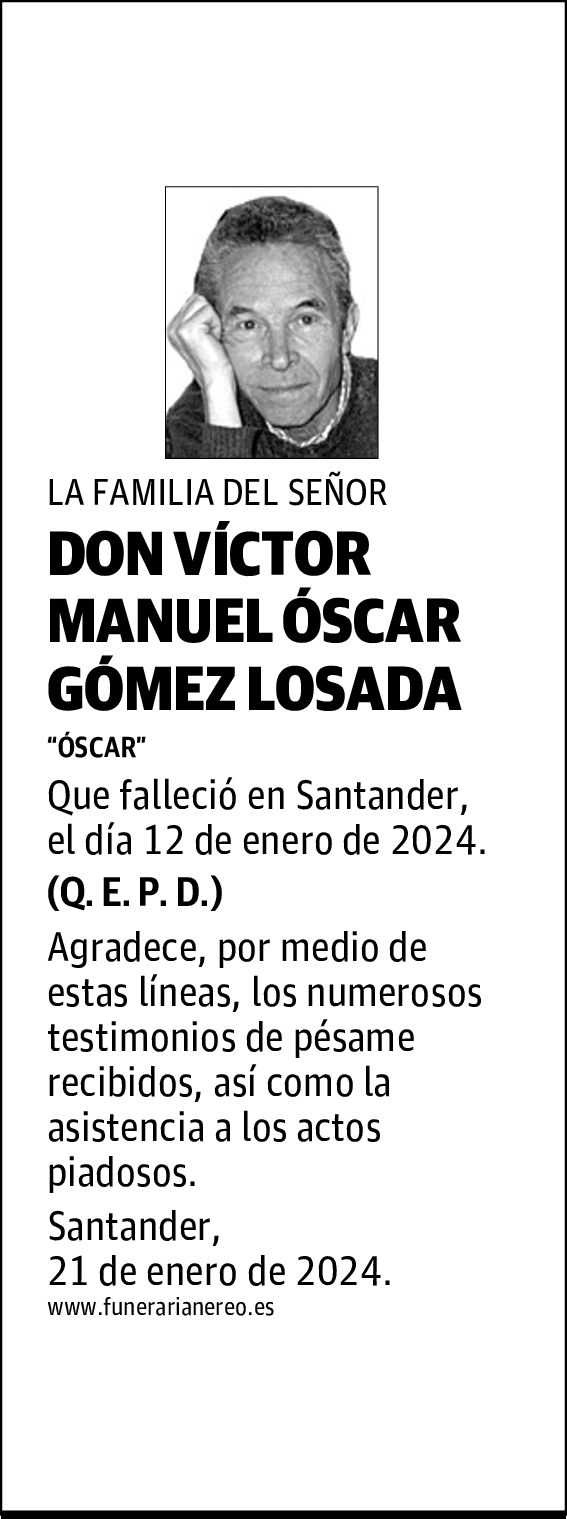 DON VÍCTOR MANUEL ÓSCAR GÓMEZ LOSADA