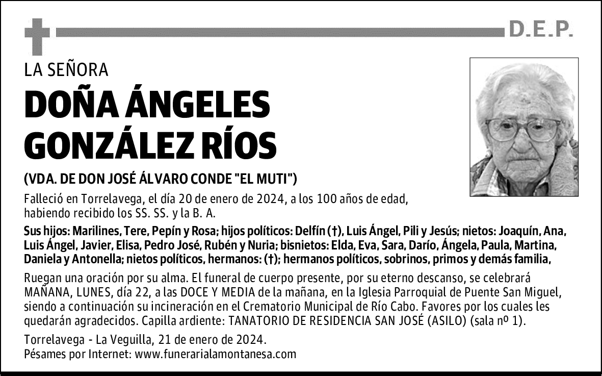 DOÑA ÁNGELES GONZÁLEZ RÍOS
