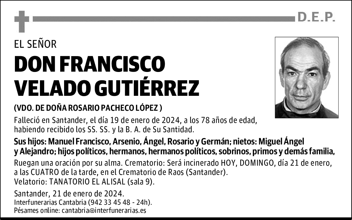 DON FRANCISCO VELADO GUTIÉRREZ