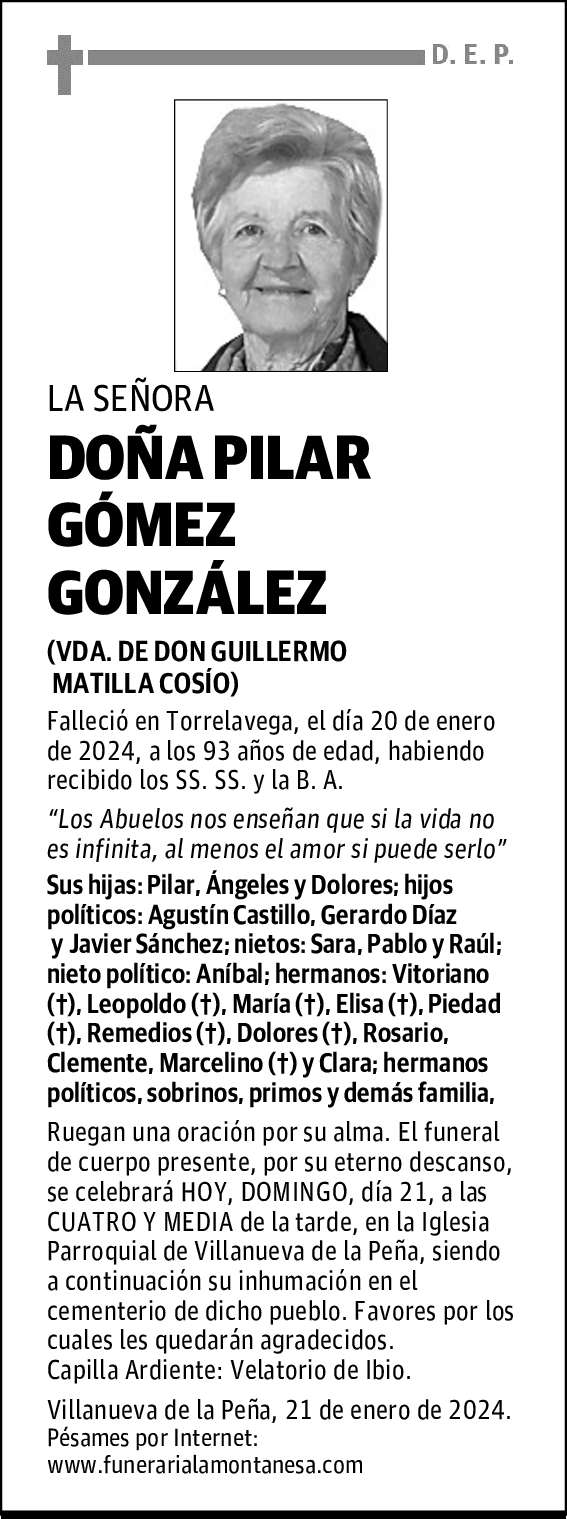 DOÑA PILAR GÓMEZ GONZÁLEZ