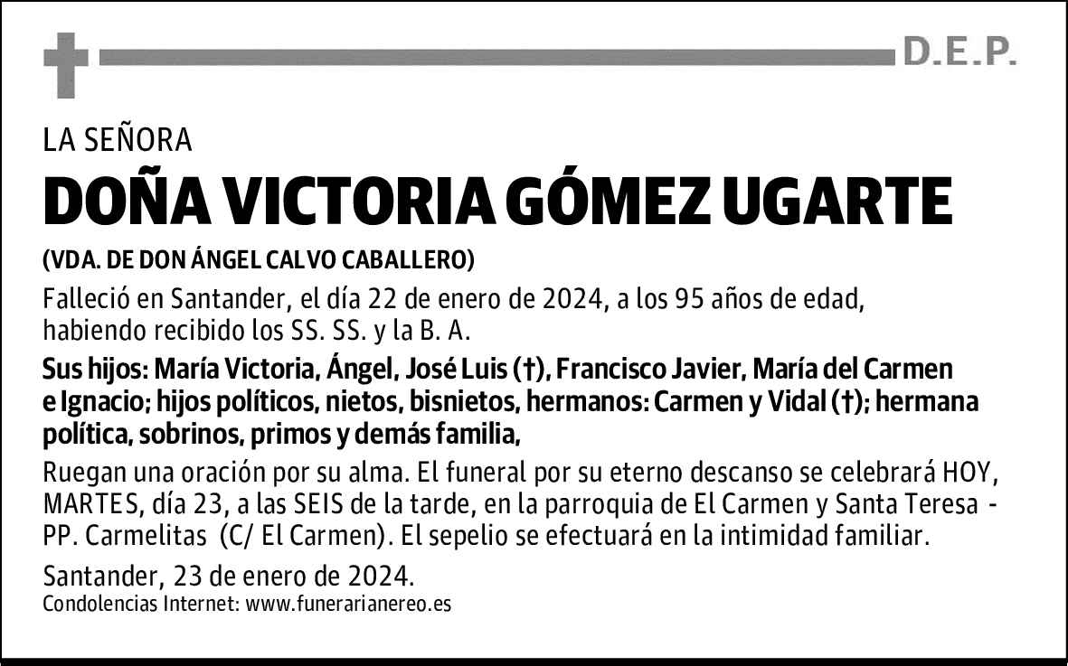 DOÑA VICTORIA GÓMEZ UGARTE
