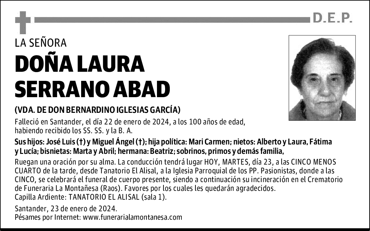 DOÑA LAURA SERRANO ABAD