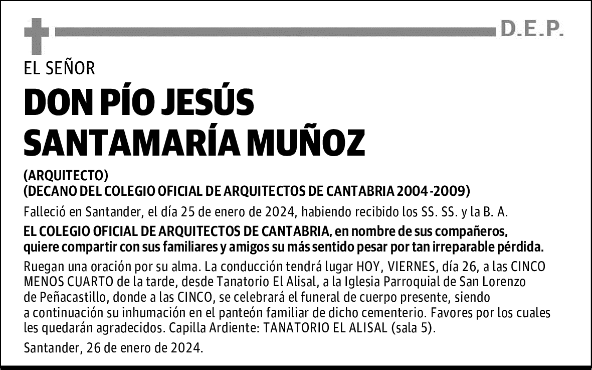 DON PÍO JESÚS SANTAMARÍA MUÑOZ