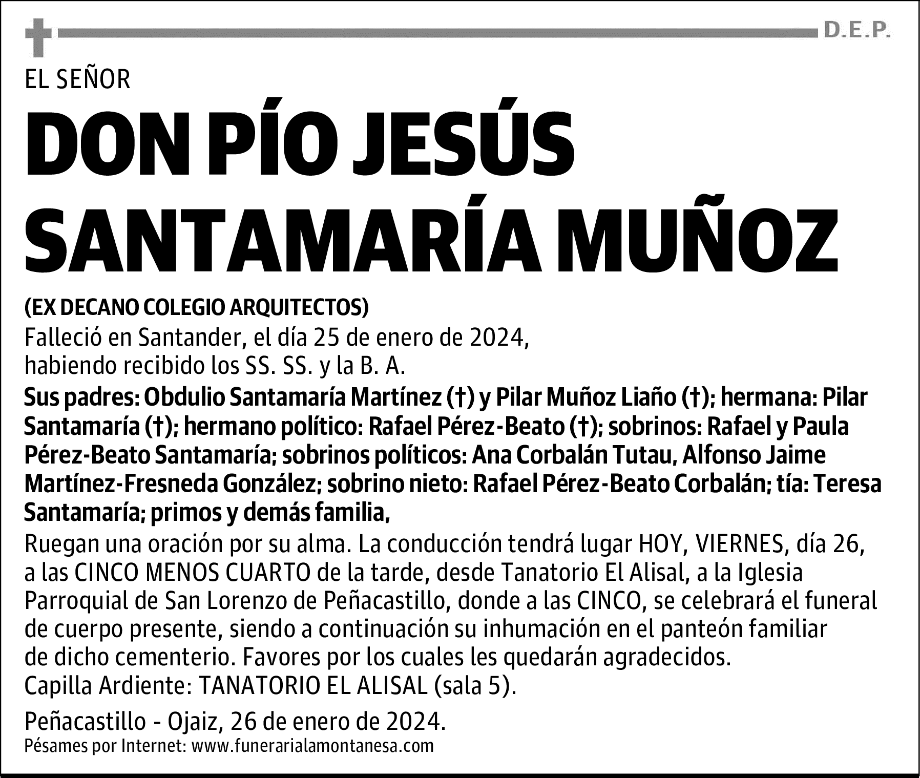 DON PÍO JESÚS SANTAMARÍA MUÑOZ