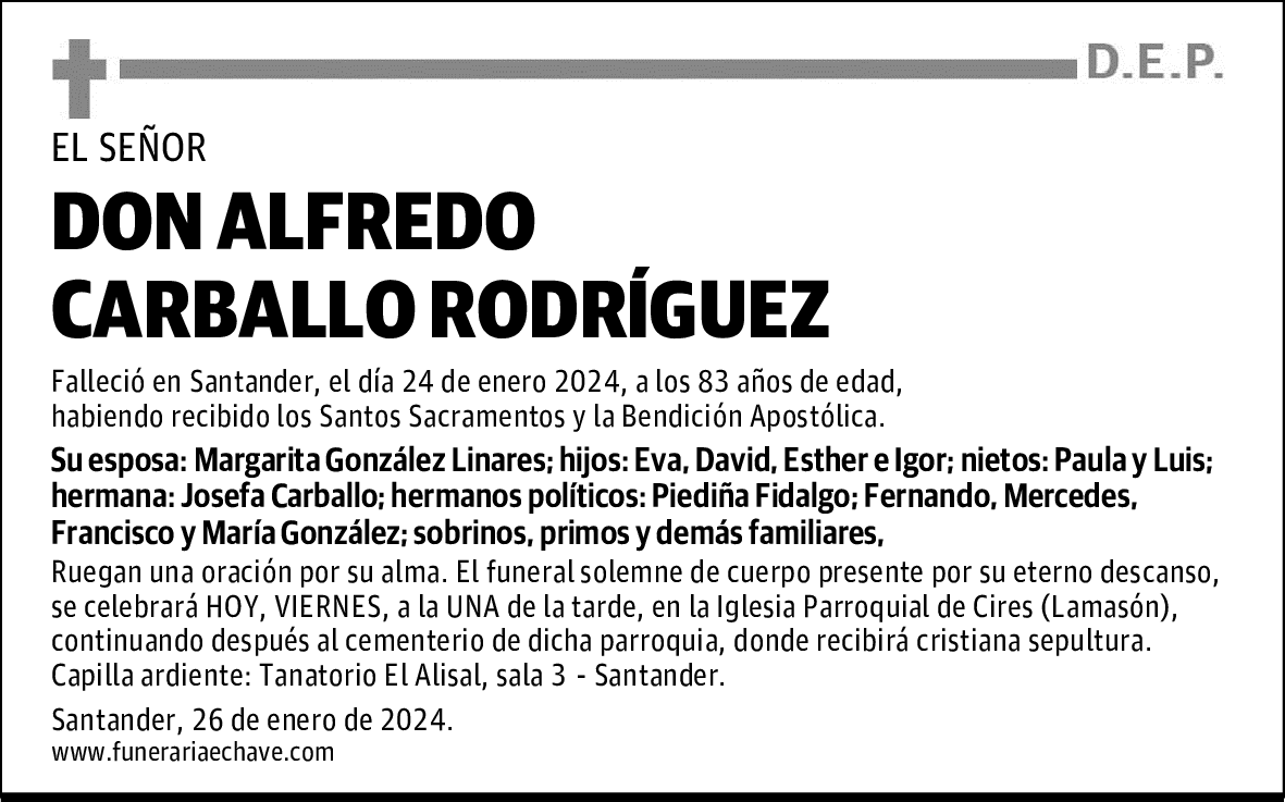 DON ALFREDO CARBALLO RODRÍGUEZ