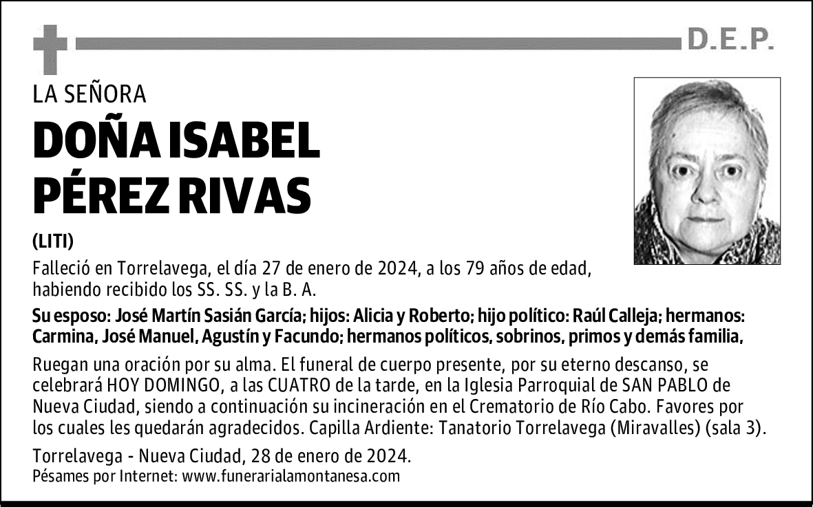 DOÑA ISABEL PÉREZ RIVAS