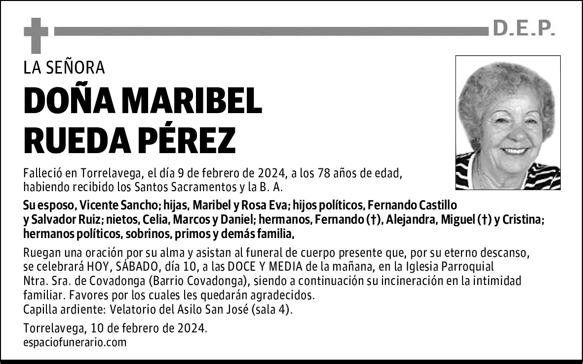DOÑA MARIBEL RUEDA PÉREZ