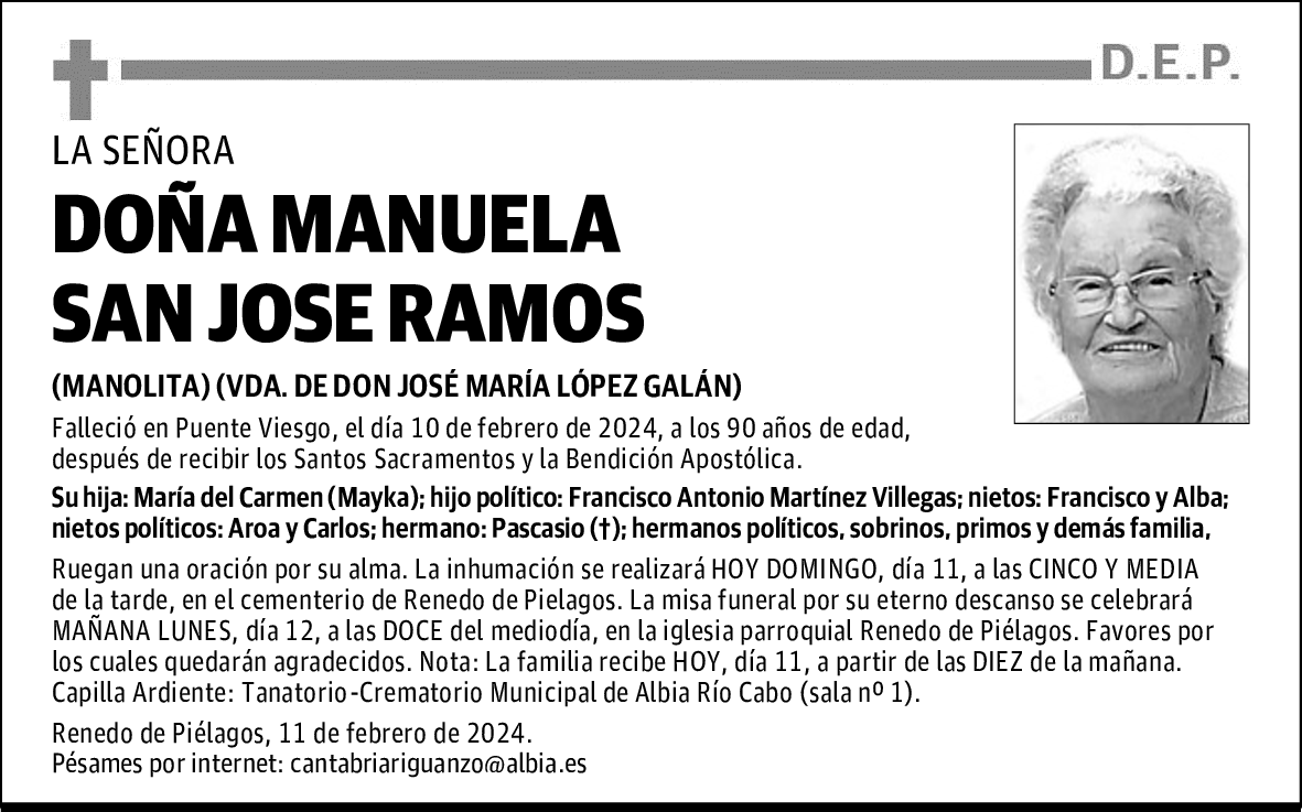 DOÑA MANUELA SAN JOSE RAMOS
