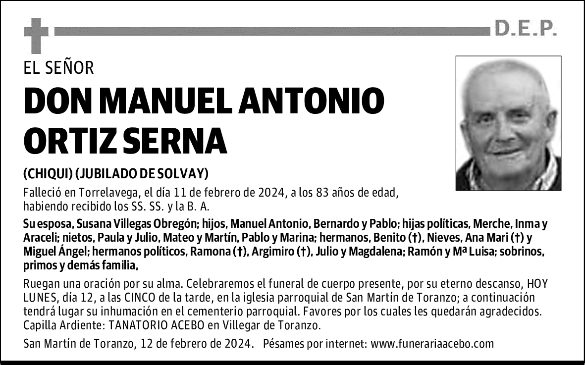 DON MANUEL ANTONIO ORTIZ SERNA