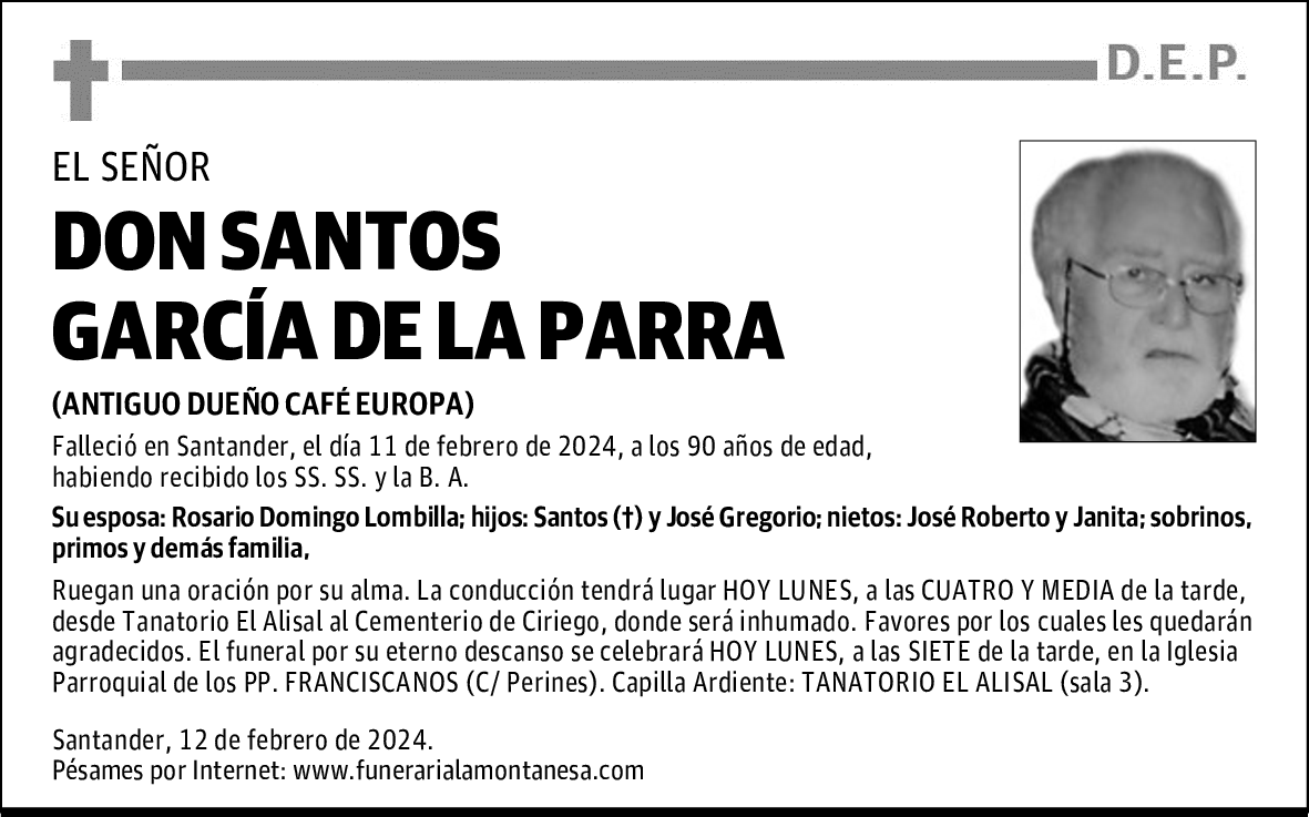 DON SANTOS GARCÍA DE LA PARRA