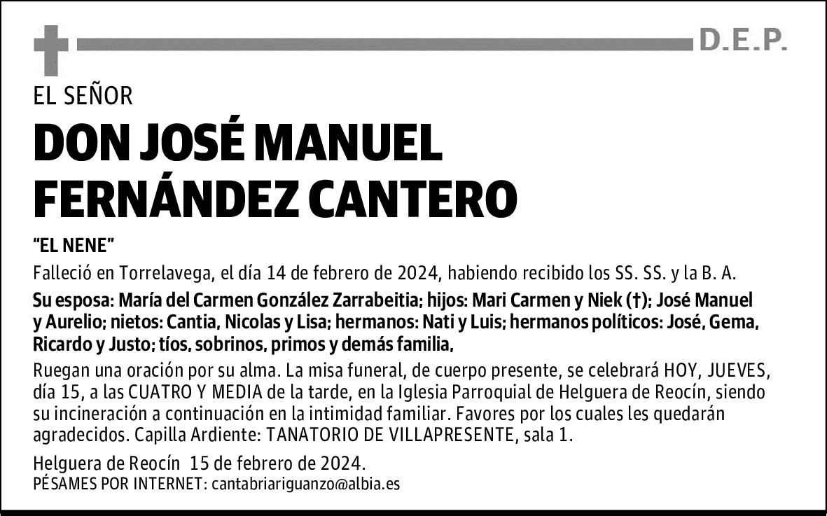 DON JOSÉ MANUEL FERNÁNDEZ CANTERO