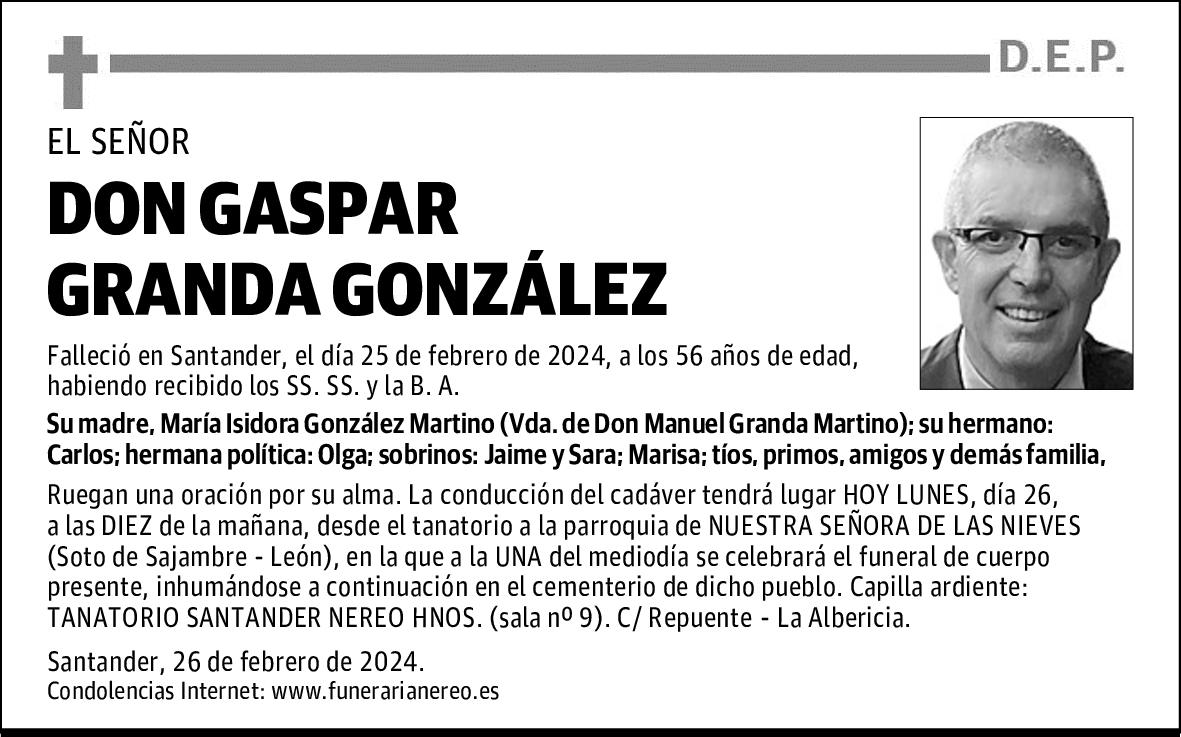 DON GASPAR GRANDA GONZÁLEZ