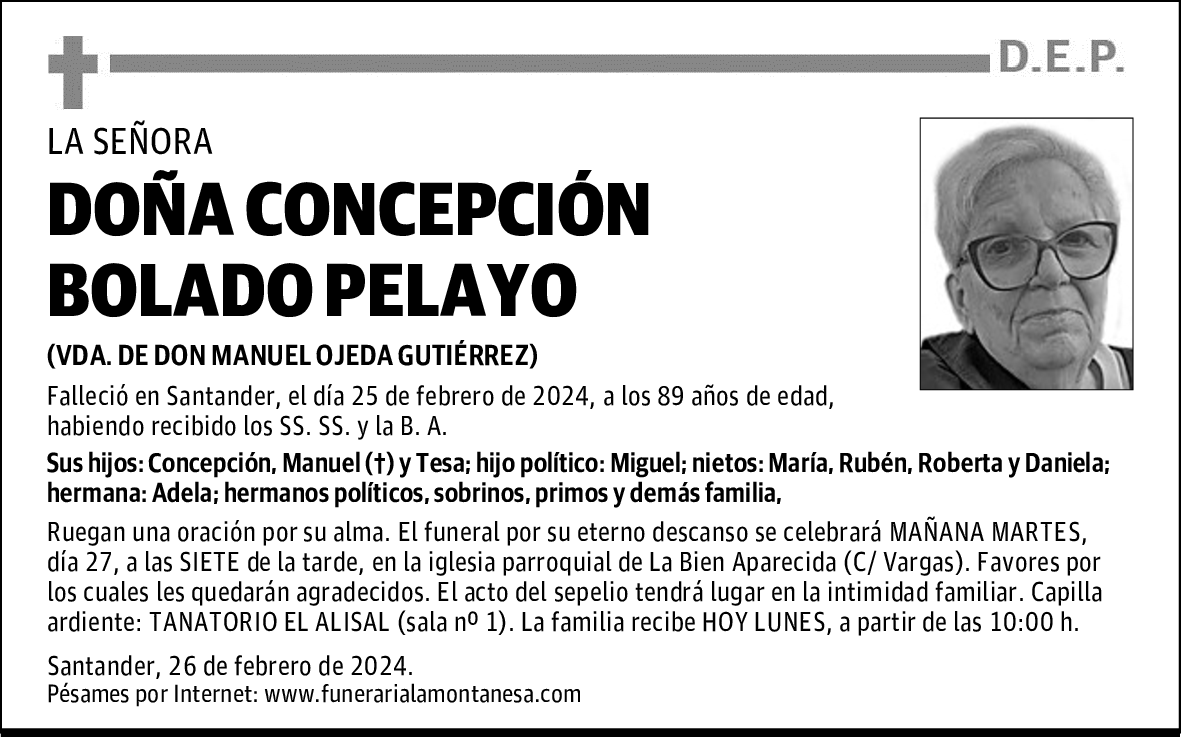 DOÑA CONCEPCIÓN BOLADO PELAYO