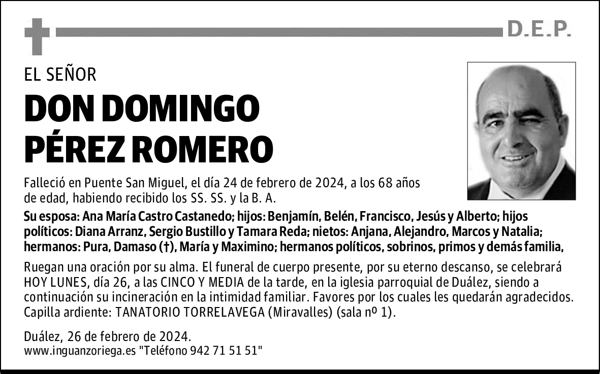 DON DOMINGO PÉREZ ROMERO