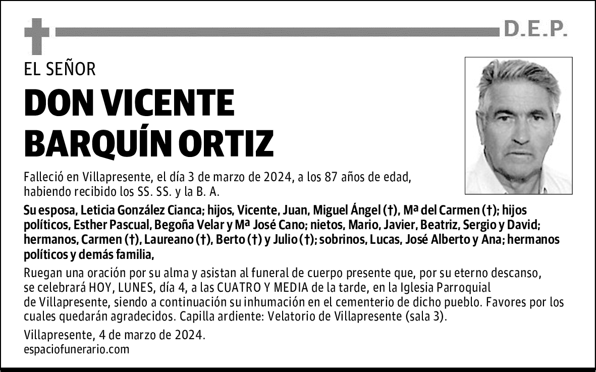 DON VICENTE BARQUÍN ORTIZ