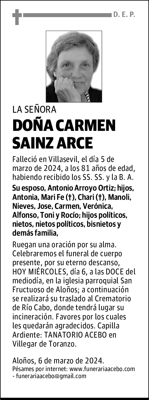 DOÑA CARMEN SAINZ ARCE