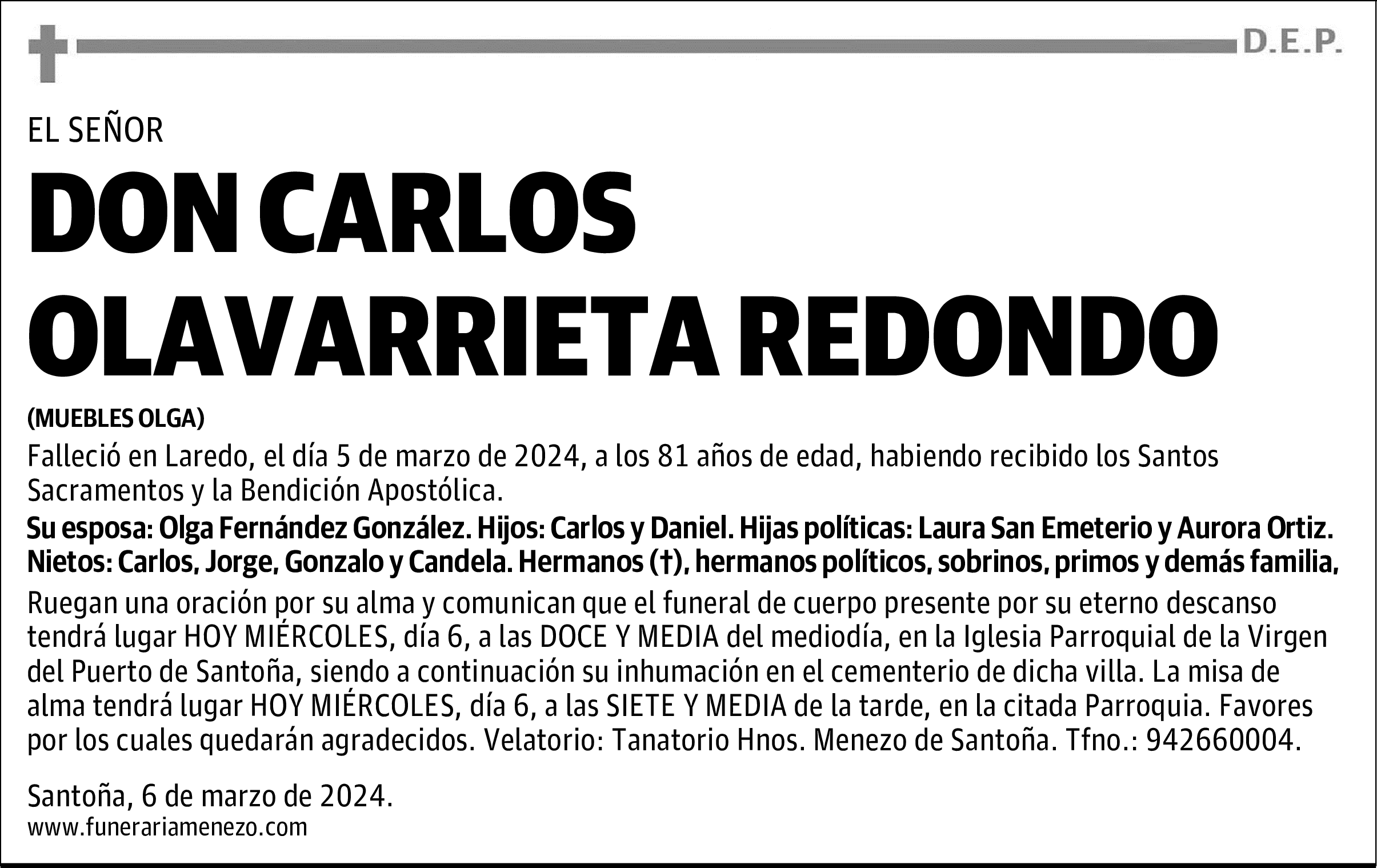 DON CARLOS OLAVARRIETA REDONDO