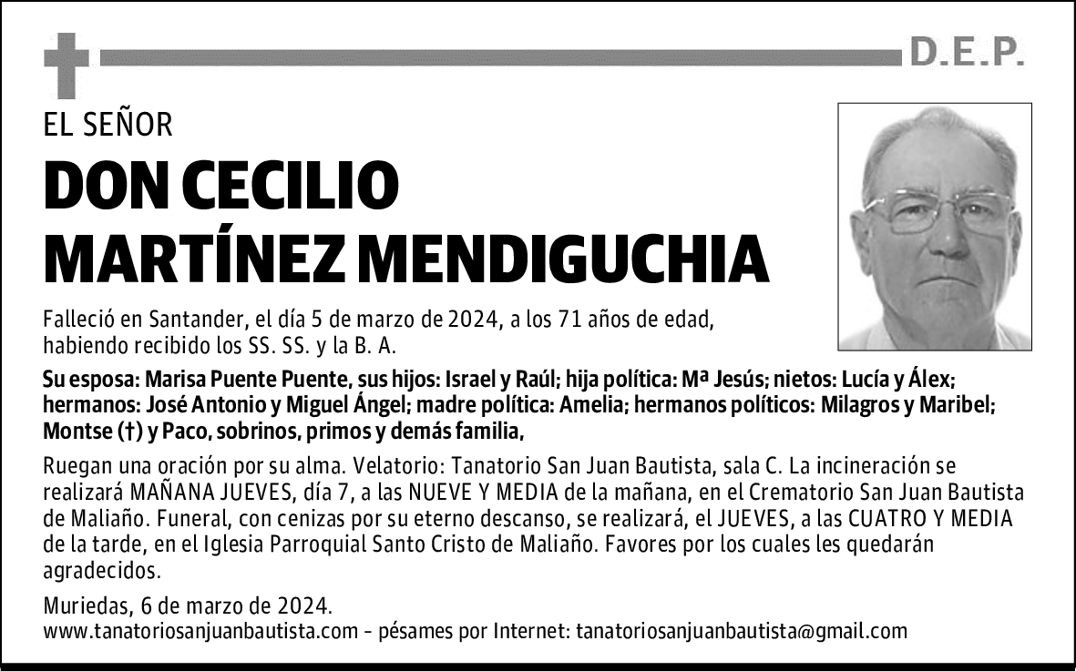 DON CECILIO MARTÍNEZ MENDIGUCHIA
