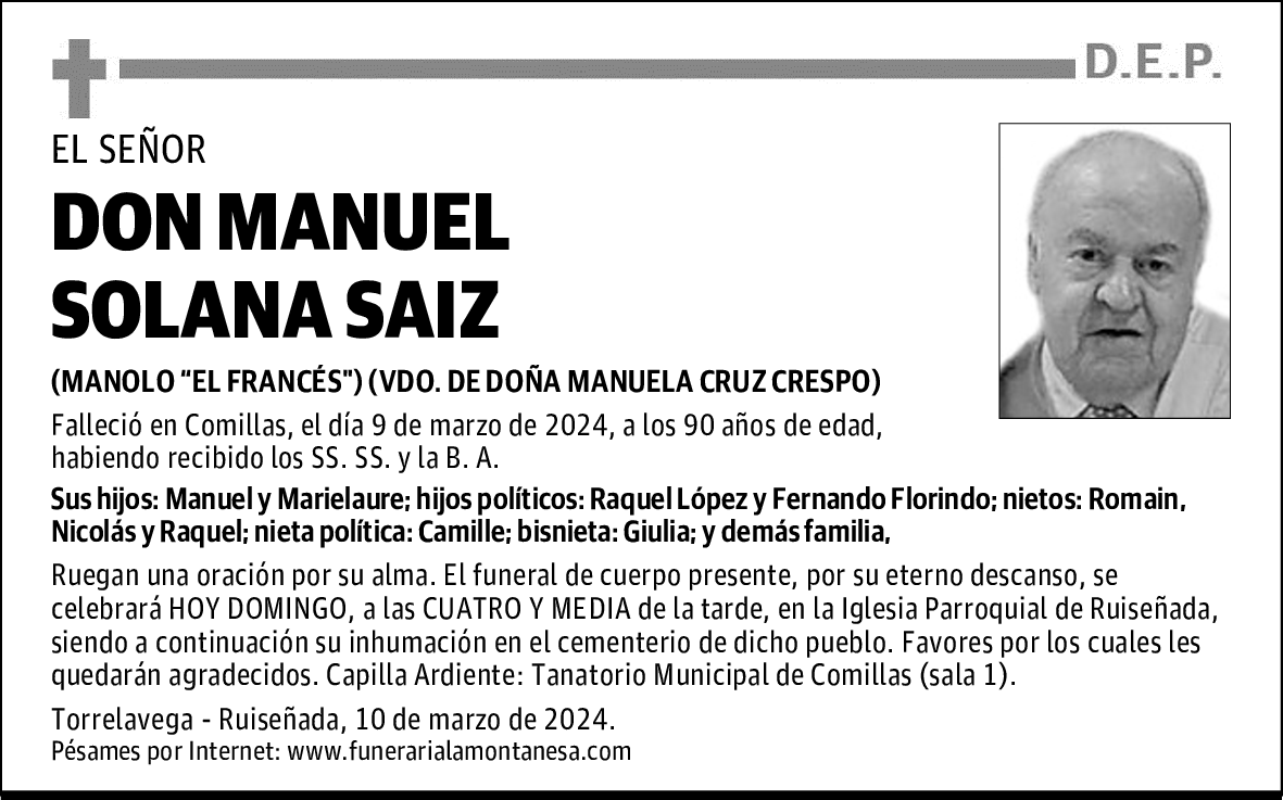DON MANUEL SOLANA SAIZ