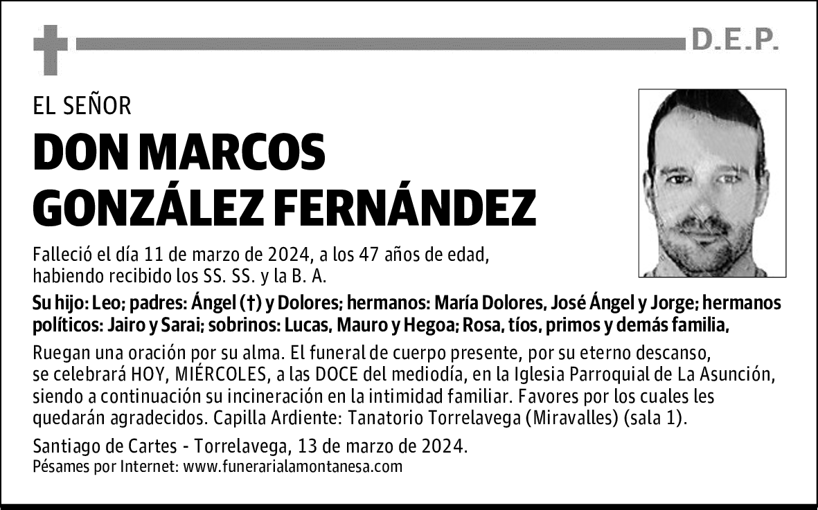 DON MARCOS GONZÁLEZ FERNÁNDEZ