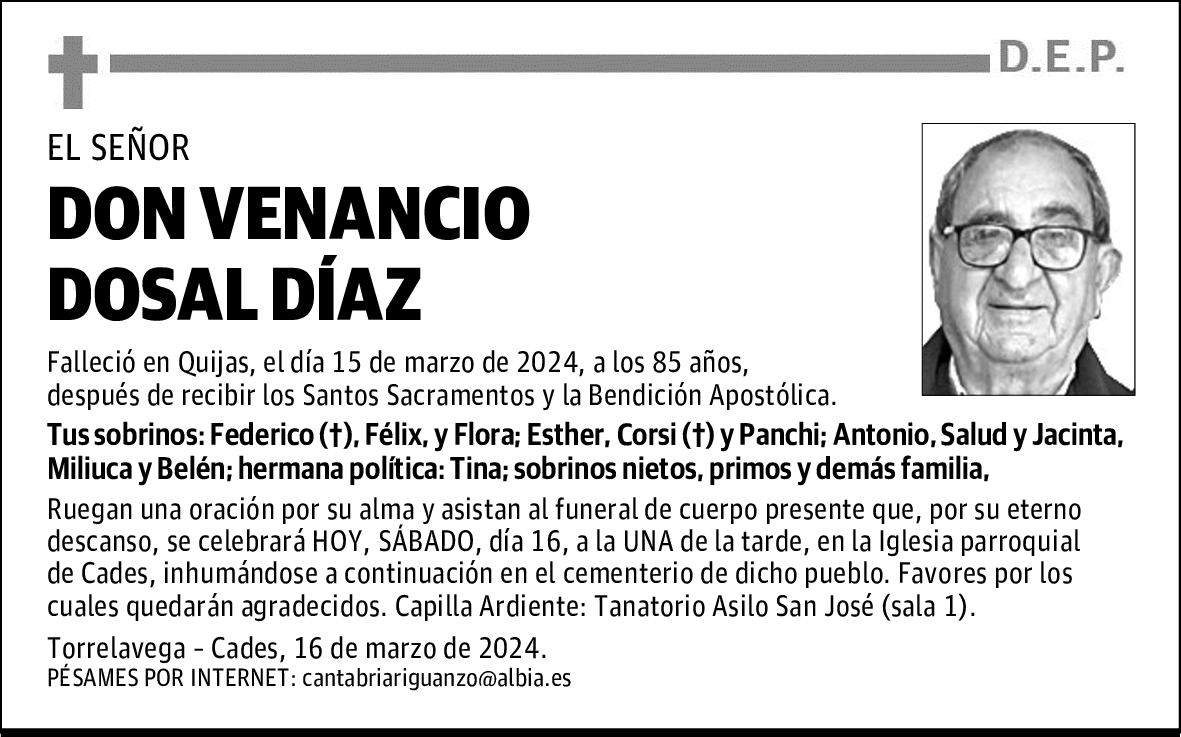 DON VENANCIO DOSAL DÍAZ
