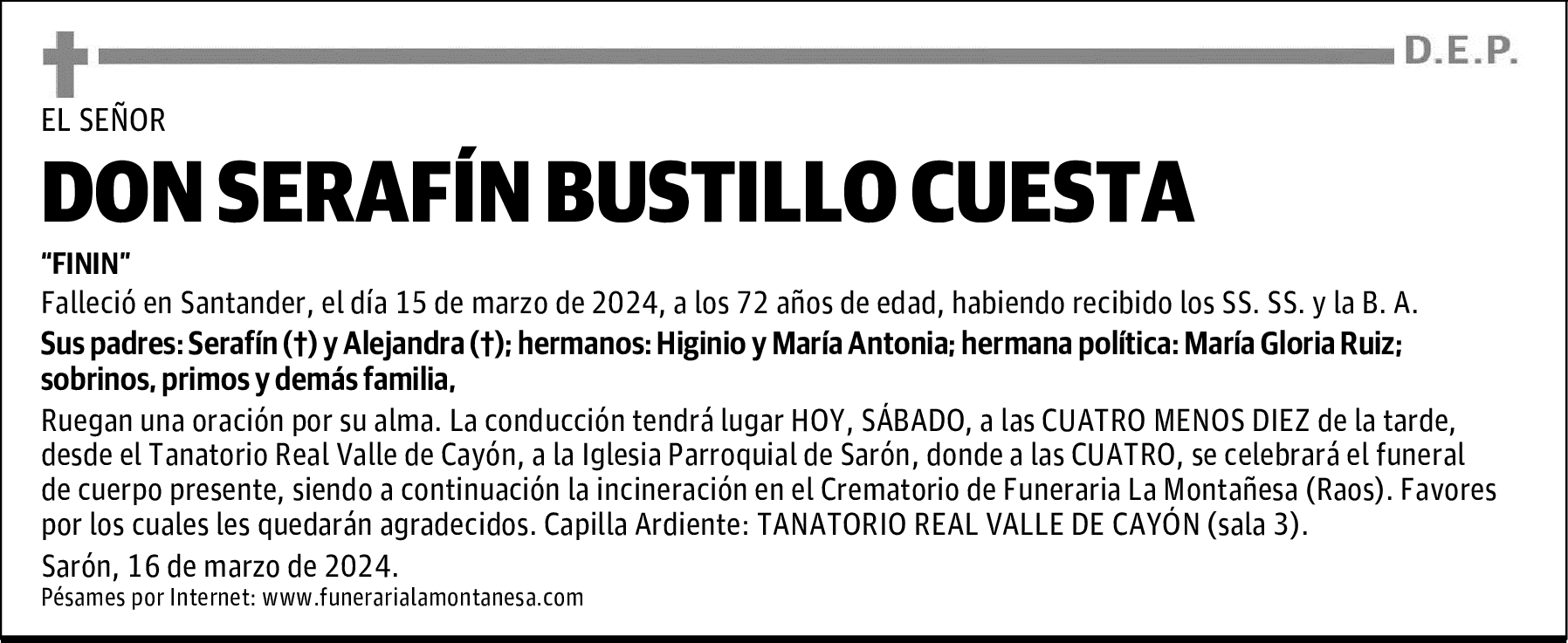 DON SERAFÍN BUSTILLO CUESTA
