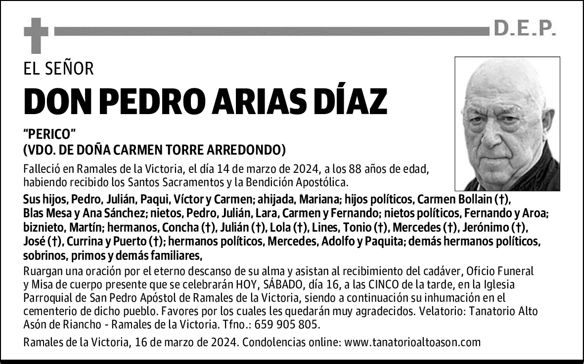 DON PEDRO ARIAS DÍAZ