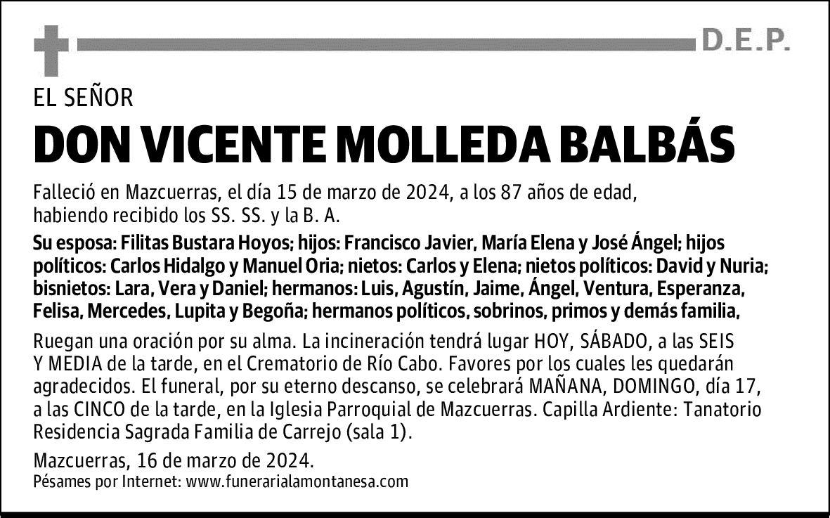 DON VICENTE MOLLEDA BALBÁS