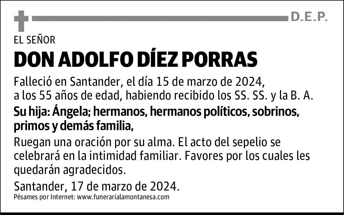 DON ADOLFO DÍEZ PORRAS