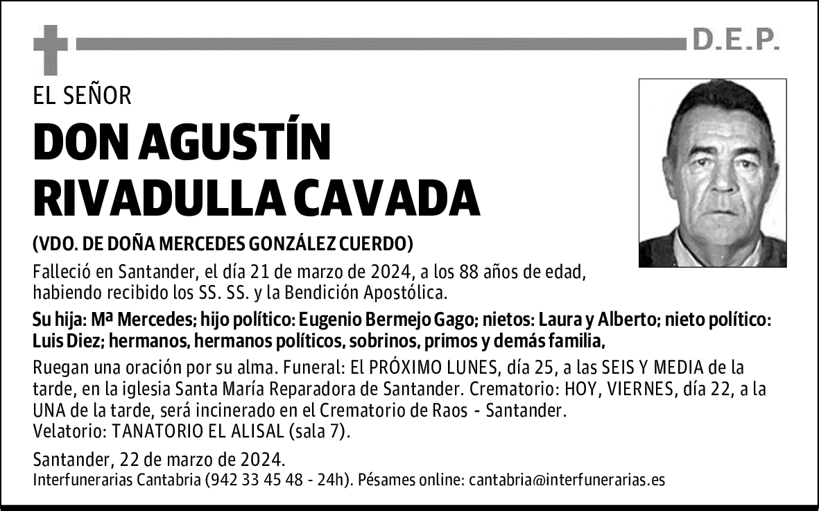 DON AGUSTÍN RIVADULLA CAVADA