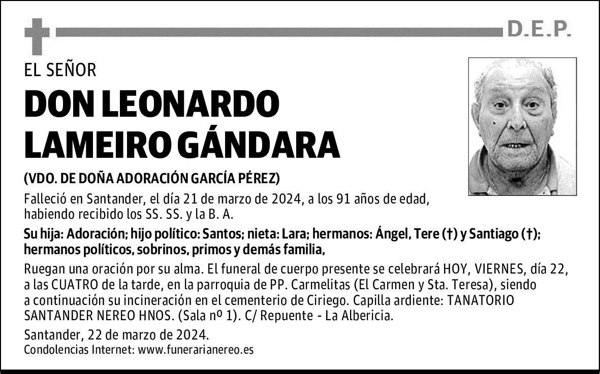 DON LEONARDO LAMEIRO GÁNDARA