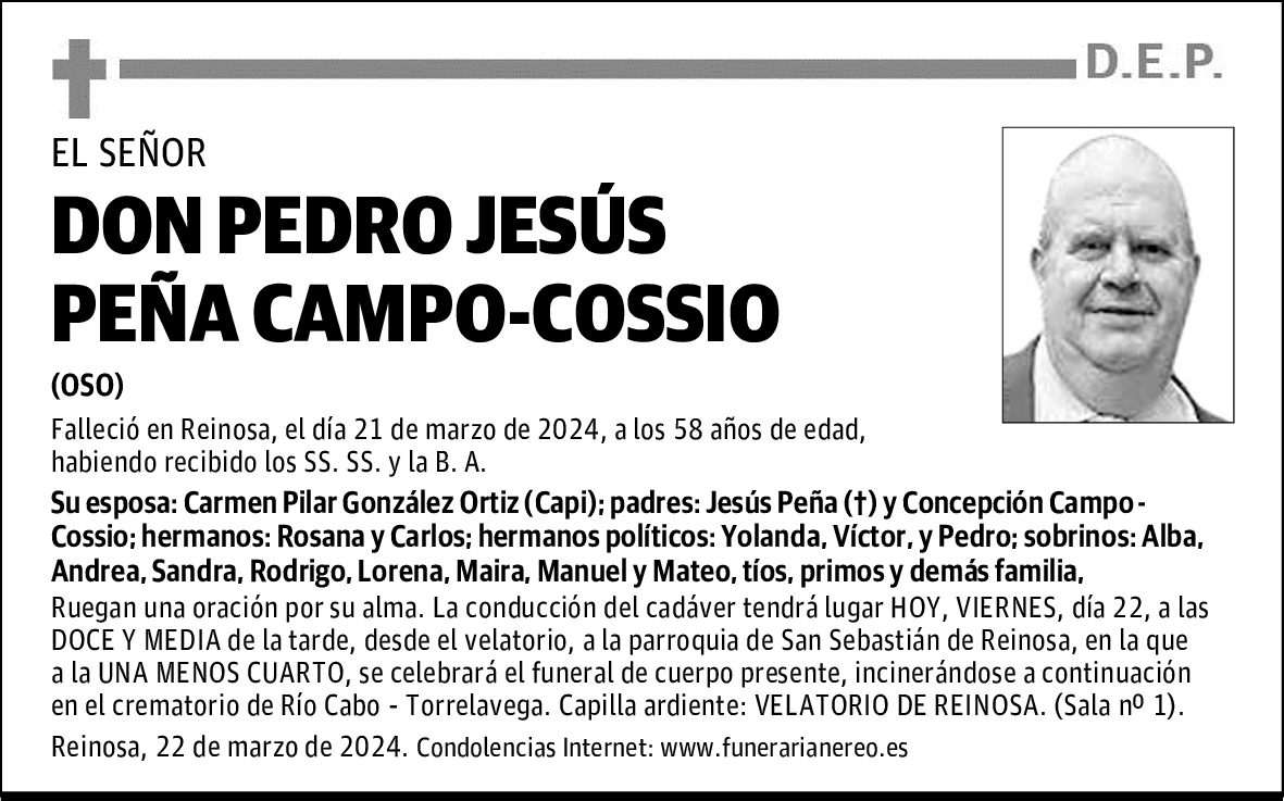 DON PEDRO JESÚS PEÑA CAMPO-COSSIO