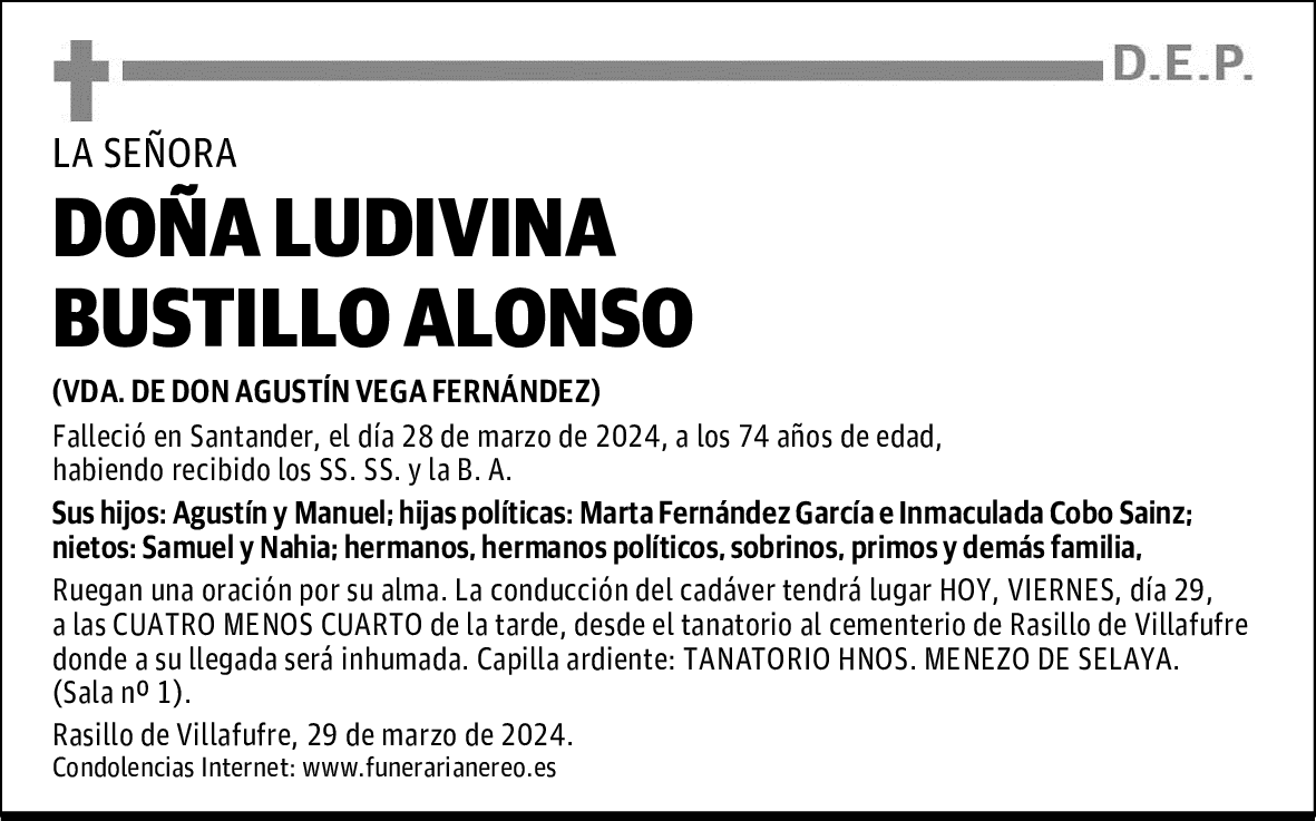 DOÑA LUDIVINA BUSTILLO ALONSO