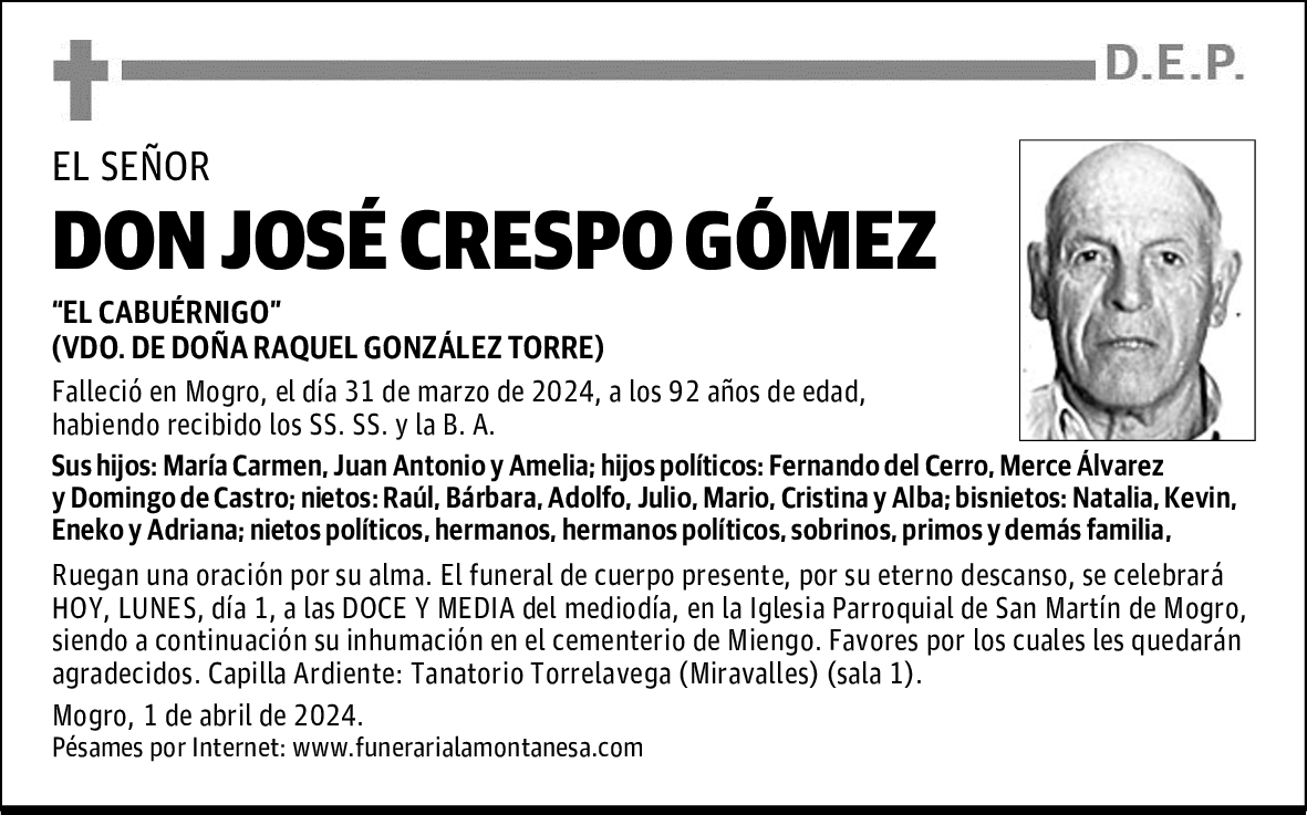 DON JOSÉ CRESPO GÓMEZ