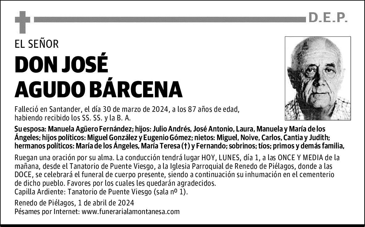 DON JOSÉ AGUDO BÁRCENA