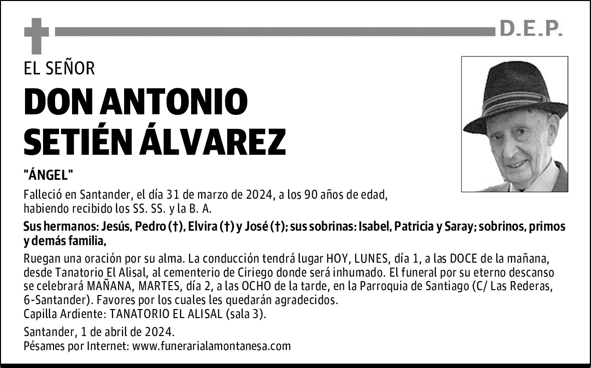 DON ANTONIO SETIÉN ÁLVAREZ