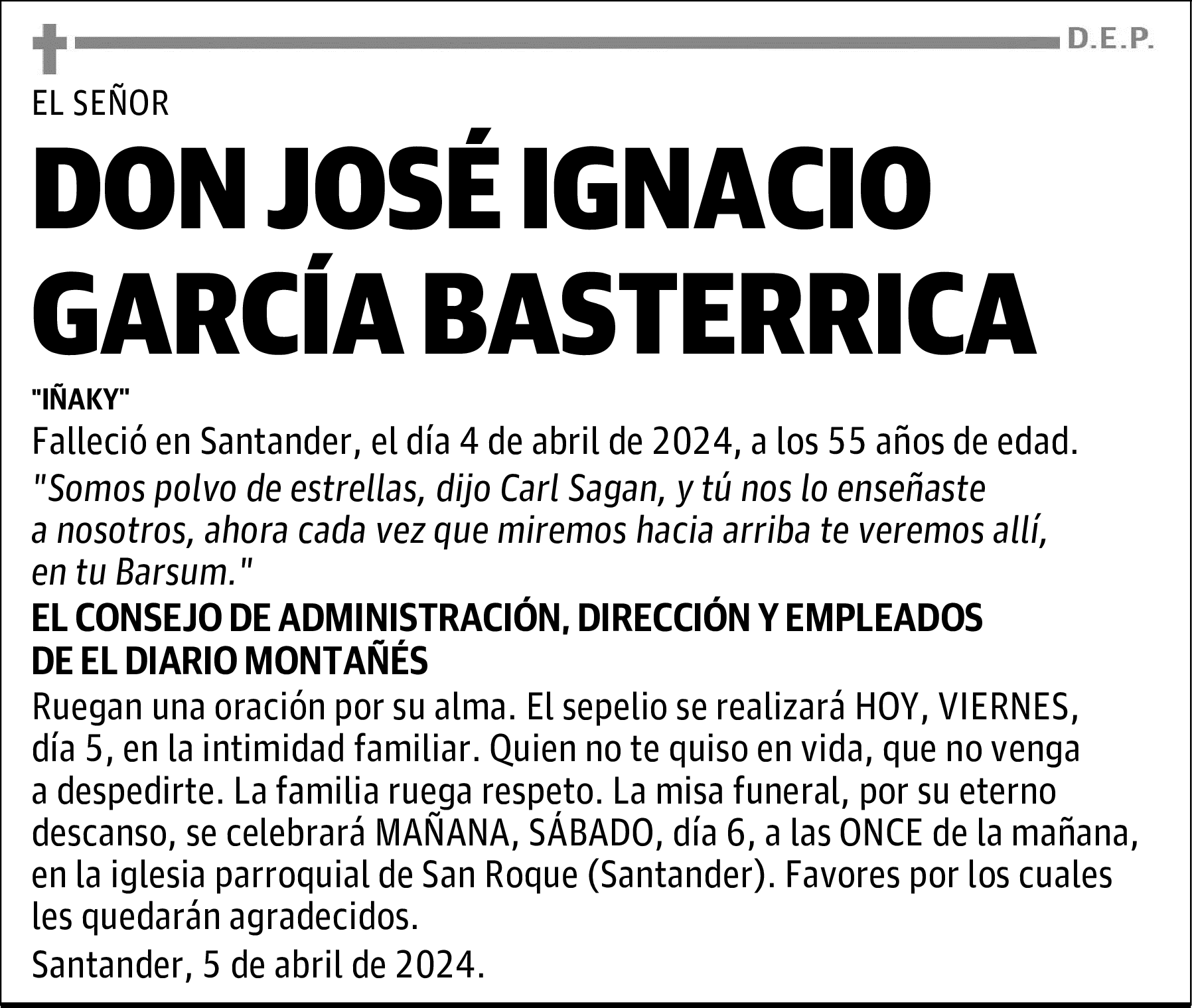 DON JOSÉ IGNACIO GARCÍA BASTERRICA