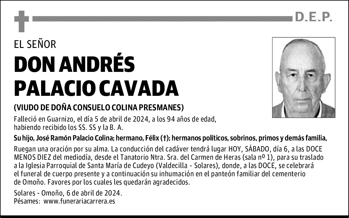 DON ANDRÉS PALACIO CAVADA