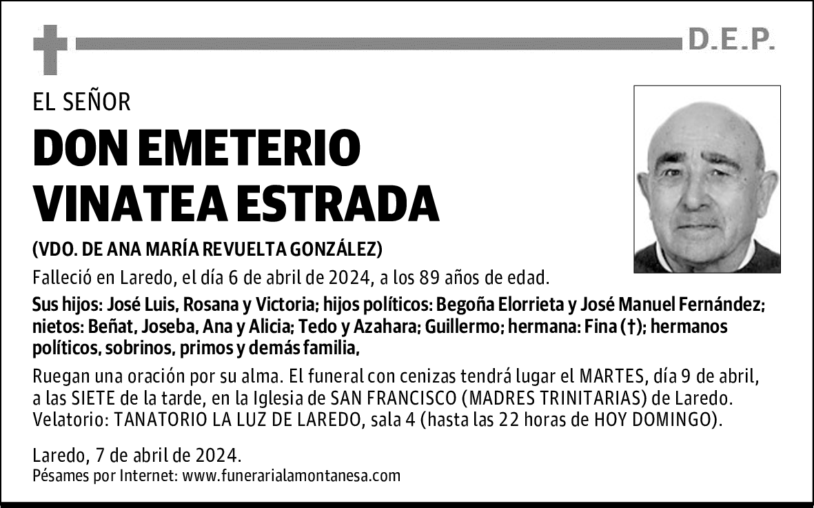 DON EMETERIO VINATEA ESTRADA