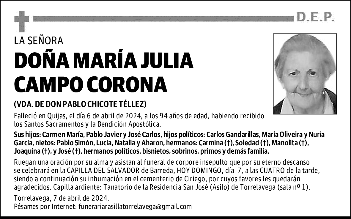 DOÑA MARÍA JULIA CAMPO CORONA